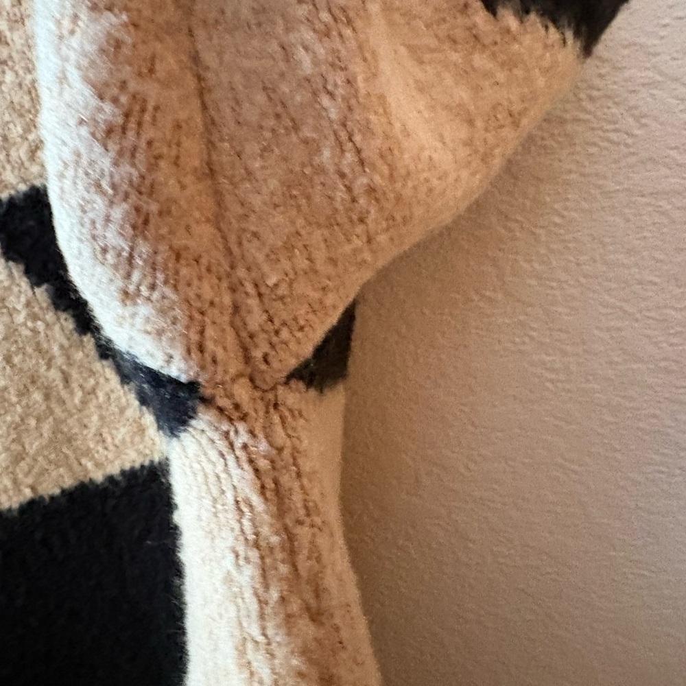 Lush Black and Tan Checkered Women's Sweater - Picture 7 of 7
